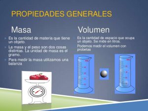 volumen materia propiedades generales quimica objeto